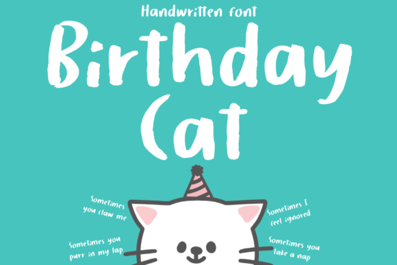 Birthday Cat: A Cute Brushed Display Font for Editorial Design
